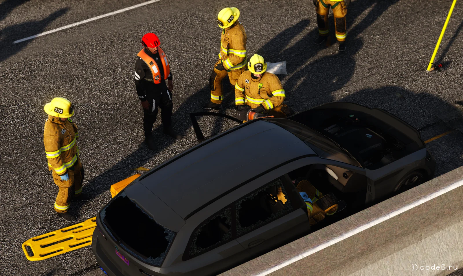 After a lengthy chase [6]