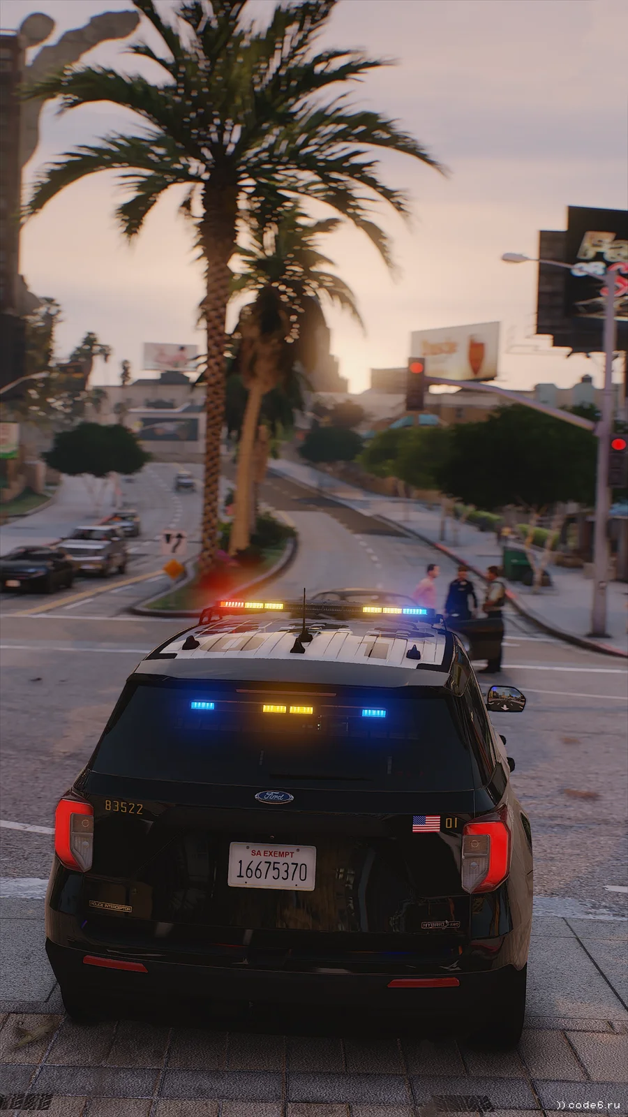 Sunset Traffic Stop